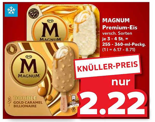 MAGNUM Premium-Eis verschiedene Sorten