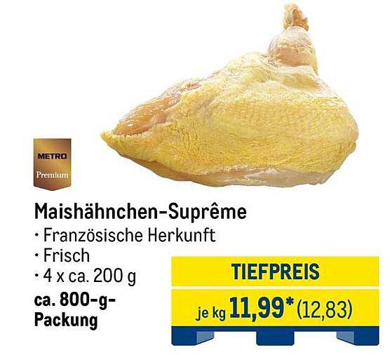 Maishähnchen-Suprême - Französische Herkunft, frisch, 800 g