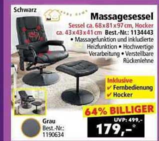 Massagesessel mit Fernbedienung und Hocker