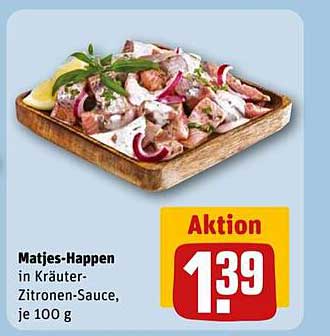 Matjes-Happen in Kräuter-Zitronen-Sauce, je 100 g
