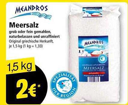 Meersalz von Meandros – 1,5 kg für nur 2 €