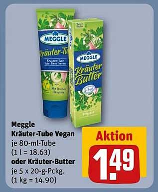 Meggle Kräuter-Tube Vegan oder Kräuter-Butter im Angebot
