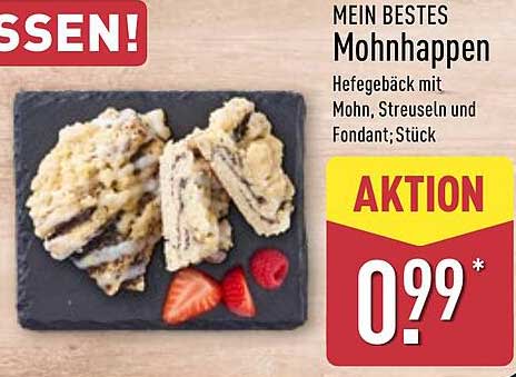 Mein Bestes Mohnhappen - Hefegebäck mit Mohn, Streuseln und Fondant