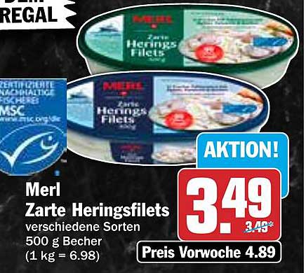 Merl Zarte Heringsfilets 500 g Becher - Verschiedene Sorten