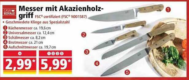 Messer mit Akazienholzgriff