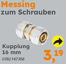 Messing Kupplung 16 mm