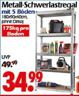 Metall-Schwerlastregal mit 5 Böden