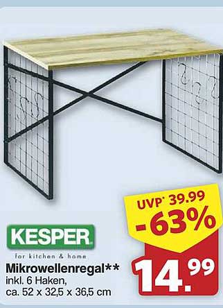 Mikrowellenregal von Kesper – inkl. 6 Haken