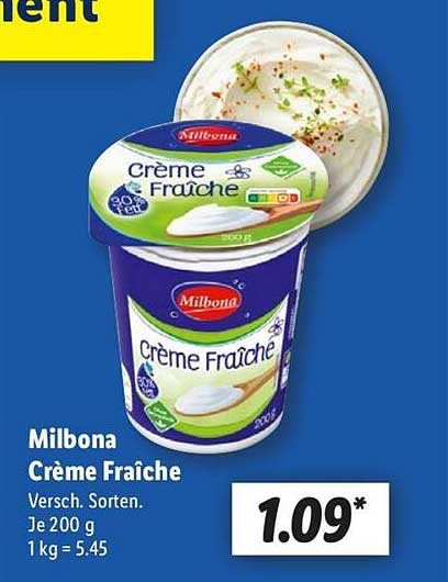 Milbona Crème Fraîche 200 g