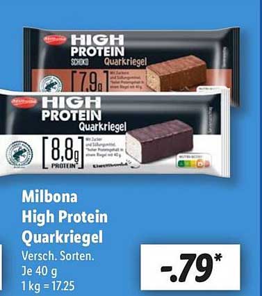 Milbona High Protein Quarkriegel