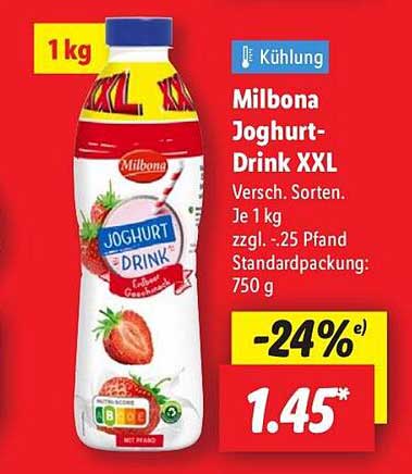 Milbona Joghurt-Drink XXL - Verschiedene Sorten
