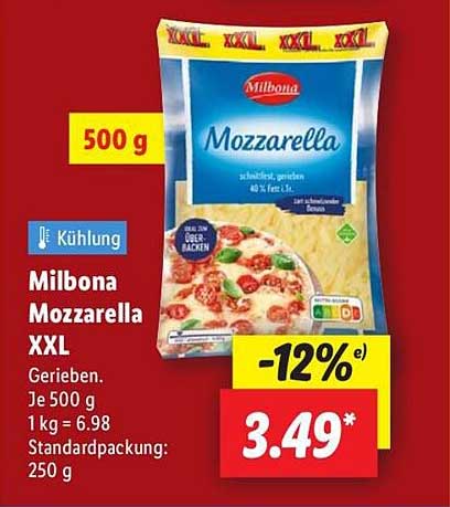 Milbona Mozzarella XXL 500 g