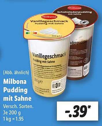 Milbona Pudding mit Sahne - Verschiedene Sorten