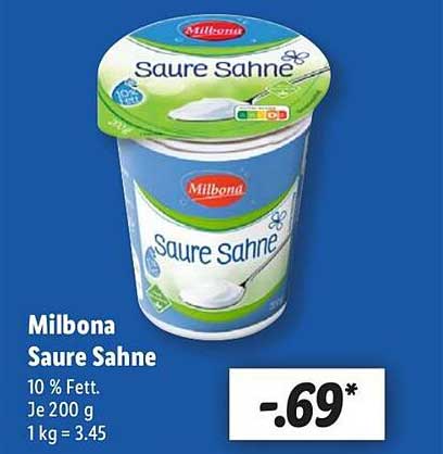 Milbona Saure Sahne 200g