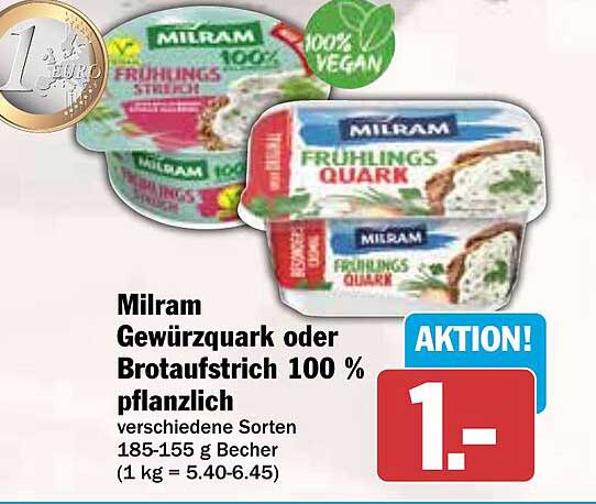 Milram Gewürzquark oder Brotaufstrich 100 % pflanzlich