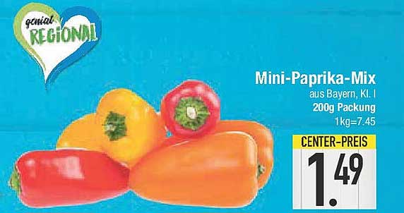 Mini-Paprika-Mix aus Bayern, 200g Packung