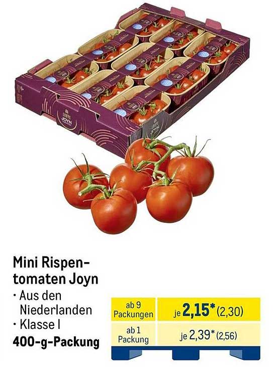 Mini Rispen-Tomaten Joyn 400-g-Packung