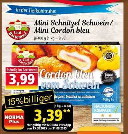 Mini Schnitzel Schwein / Mini Cordon bleu - Gut Bartenhof