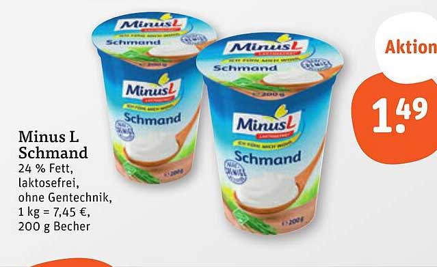 Minus L Schmand 24 % Fett, 200 g Becher