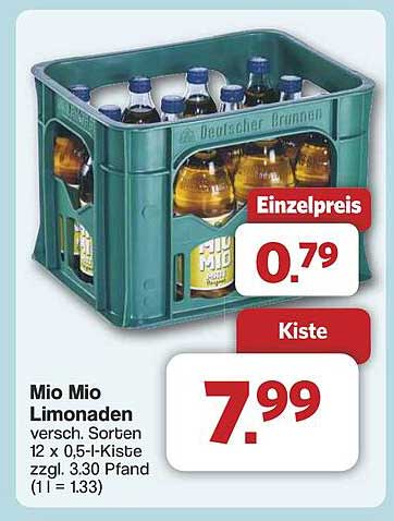 Mio Mio Limonaden 12 x 0,5-L-Kiste