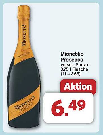Mionetto Prosecco verschiedene Sorten, 0,75-l-Flasche (1l = 8,65)