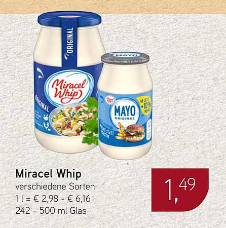 Miracel Whip - verschiedene Sorten