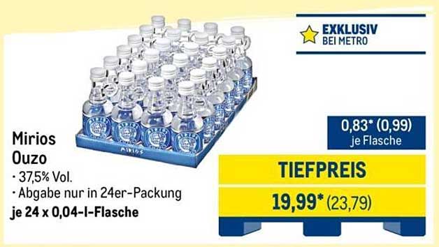 Mirios Ouzo - 24 x 0,04 l-Flasche