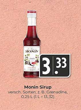 Monin Sirup - verschiedene Sorten, z. B. Grenadine, 0,25 L
