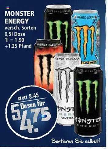 MONSTER ENERGY - 5 Dosen für nur 4,75 €!