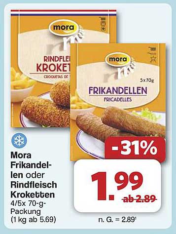 Mora Frikandellen oder Rindfleisch Kroketten 4/5x 70-g-Packung
