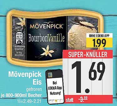 Mövenpick Eis Bourbon Vanille 800-900ml Becher