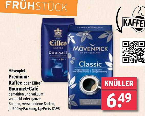Mövenpick Premium-Kaffee oder Eilles Gourmet-Café