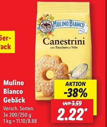 Mulino Bianco Canestrini Gebäck - Verschiedene Sorten