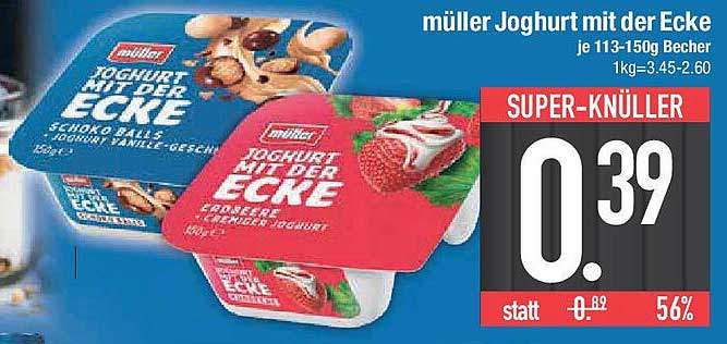 müller Joghurt mit der Ecke je 113-150g Becher