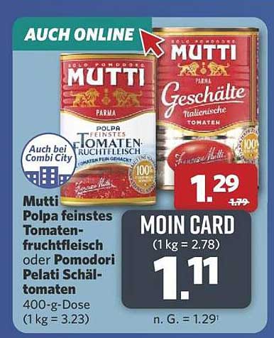 Mutti Polpa feinstes Tomatenfruchtfleisch 400-g-Dose