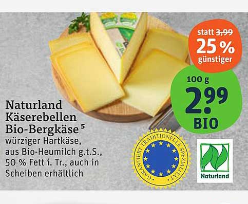 Naturland Käsebellen Bio-Bergkäse