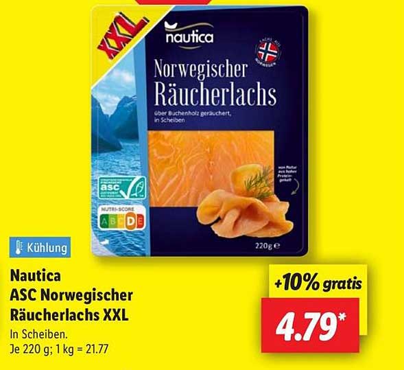 Nautica ASC Norwegischer Räucherlachs XXL 220 g