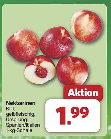 Nektarinen Kl. I, gelbfleischig, 1-kg-Schale