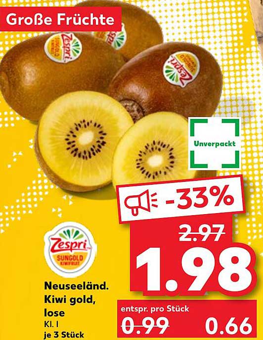 Neuseeländische Kiwi Gold, lose - Zespri