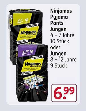 Ninjamas Pyjama Pants Jungen 4-7 Jahre oder 8-12 Jahre