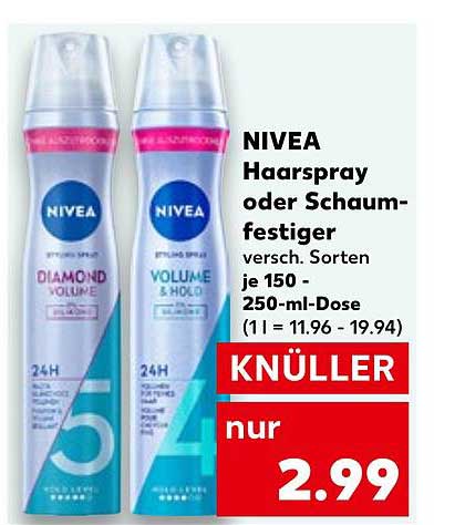 NIVEA Haarspray oder Schaumfestiger 150 ml - Nur 2,99 €