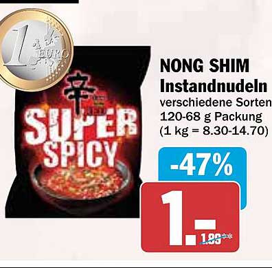 NONG SHIM Instantsuppen - Super Spicy Varianten