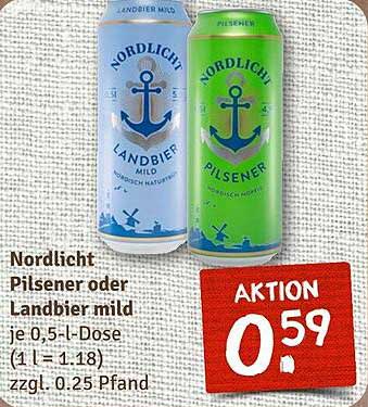 Nordlicht Pilsener oder Landbier mild je 0,5-l-Dose