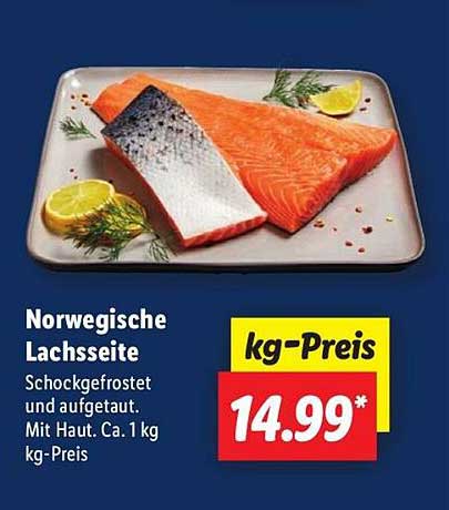 Norwegische Lachsseite