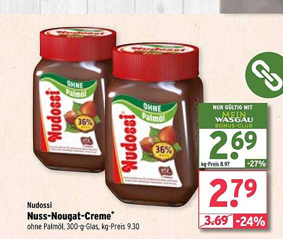 Nudossi Nuss-Nougat-Creme - ohne Palmöl