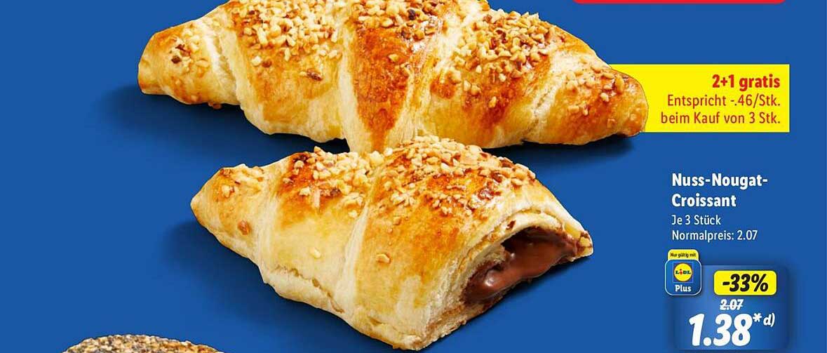 Nuss-Nougat-Croissant 3 Stück