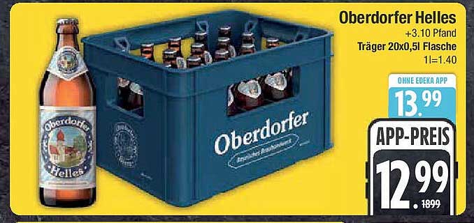Oberdorfer Helles – 20 x 0,5 l Kasten