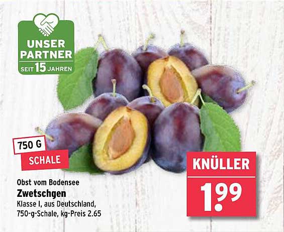 Obst vom Bodensee - Zwetschgen, 750 g Schale