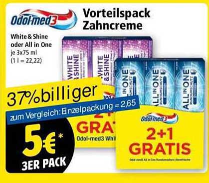 Odol-med3 Vorteilspack Zahnpasta (White & Shine oder All in One)