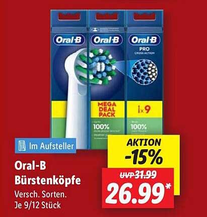 Oral-B Bürstenköpfe - Verschiedene Sorten (9/12 Stück)